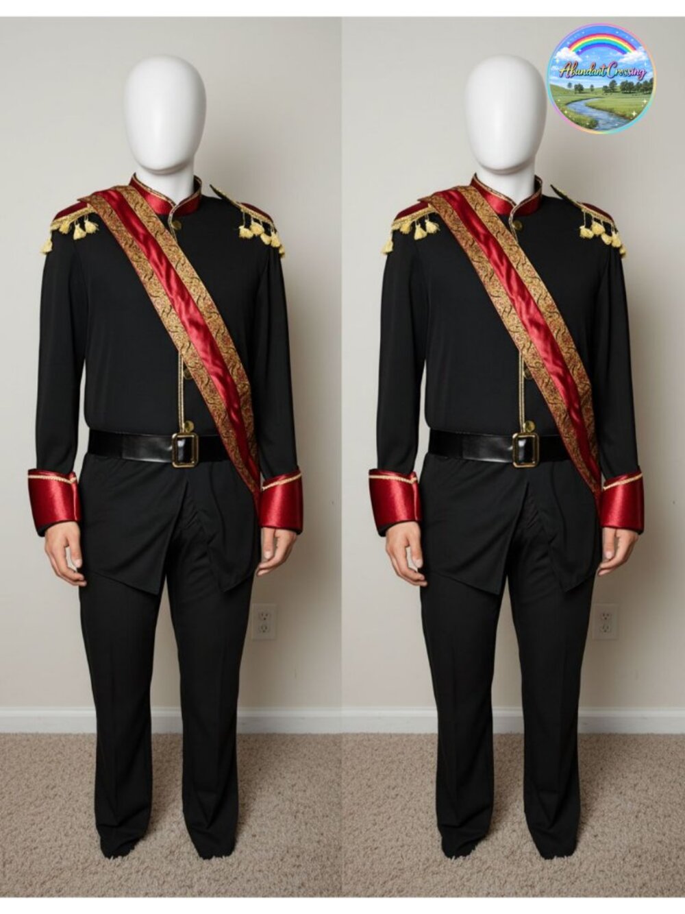 Men's Dark Prince Adult Costume Jacket with Detachable Epaulets